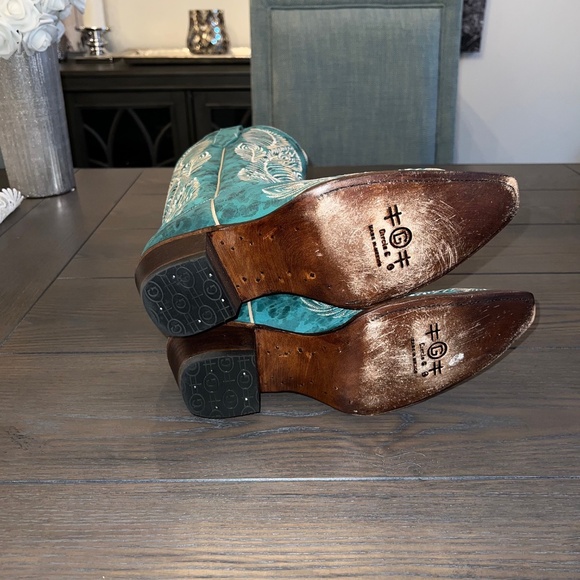 Corral Women's Embroidered Turquoise Distressed Cowgirl Boot Pointed Toe 10 - Picture 3 of 6